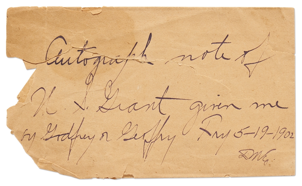 Ulysses S. Grant Autograph Note Signed -- Grant Declines to Intervene in a Pension Matter