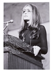 Gloria Steinem Handwritten 16'' x 20'' Photo with Her Thoughts on the Women's Rights Movement -- ''...It really is a revolution...''