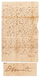 Texian Revolutionary Philip Dimmitt Autograph Letter Signed -- Lot Also Includes a Scarce Version of the Arkansas Civil War Amnesty Oath