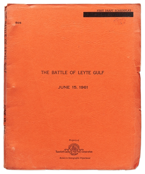 Unproduced 20th Century Fox Screenplay by Patton Screenwriter Edmund H. North, Titled The Battle of Leyte Gulf