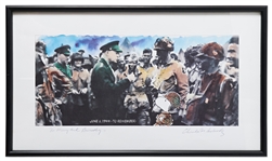Charles Schulz Signed Print Honoring D-Day