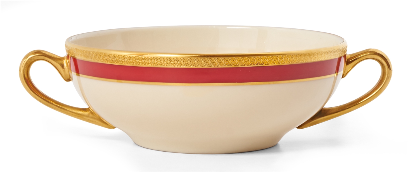 Reagan White House China Bowl -- Red-Gold Design Made for State Dinners