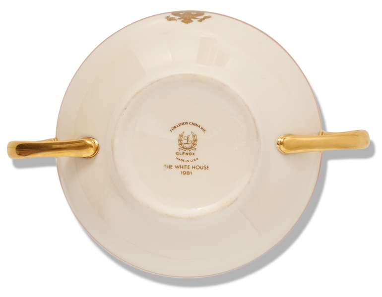 Reagan White House China Bowl -- Red-Gold Design Made for State Dinners