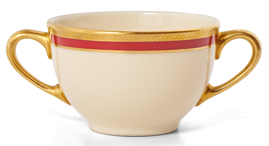 Reagan White House China Bowl -- Red-Gold Design Made for State Dinners