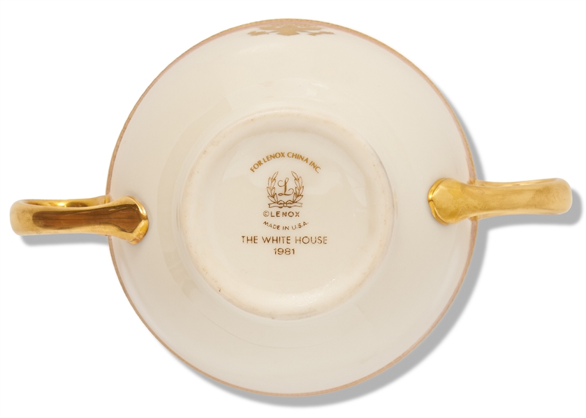 Reagan White House China Bowl -- Red-Gold Design Made for State Dinners