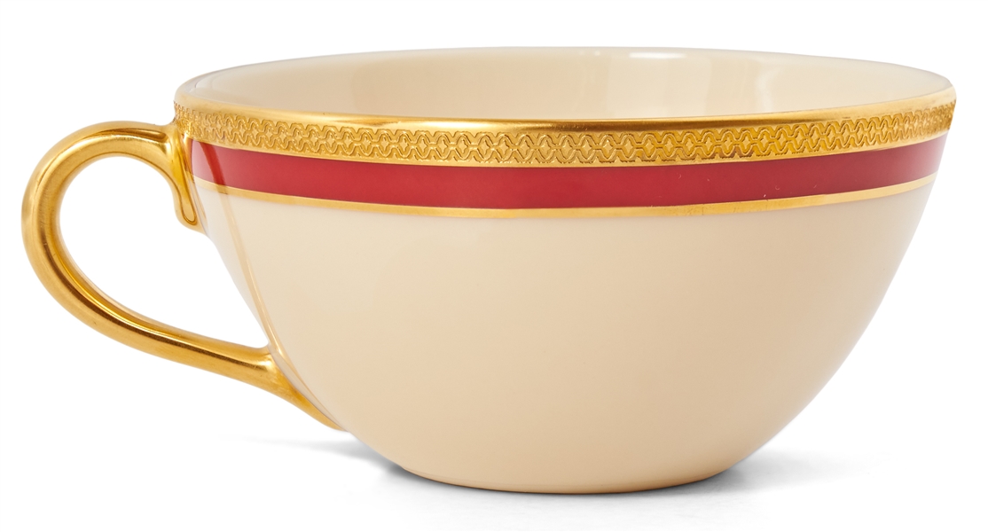 Reagan White House China Tea Cup -- Red-Gold Design Made for State Dinners