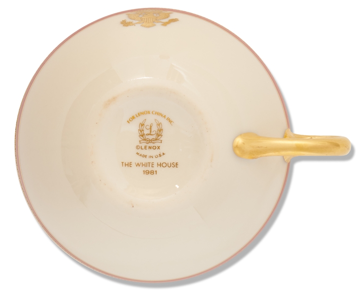 Reagan White House China Tea Cup -- Red-Gold Design Made for State Dinners