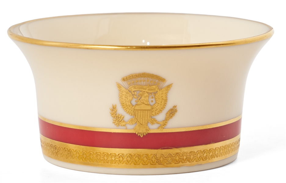 Reagan White House China Sorbet Cup -- Red-Gold Design Made for State Dinners