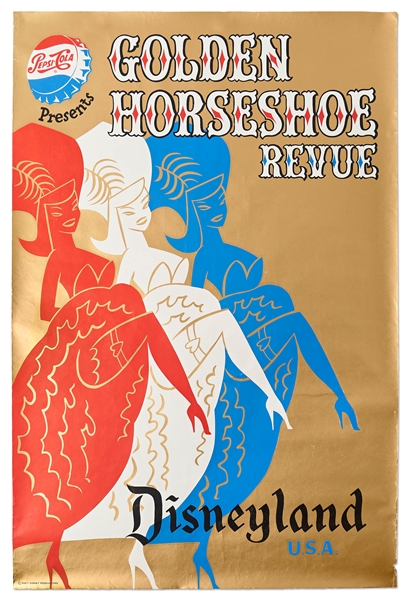Original Disneyland Golden Horseshoe Revue Silk-Screened Park Attraction Poster