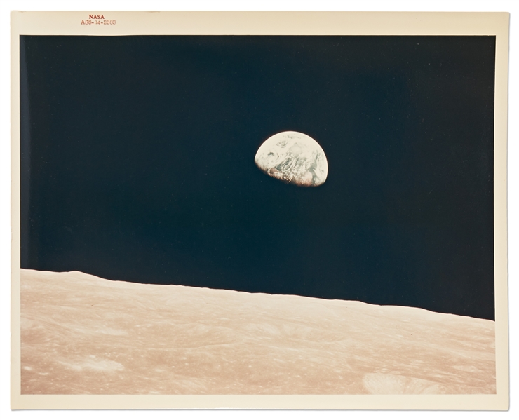 Apollo 8 Earthrise Photo with NASA Red Number -- Printed on A Kodak Paper
