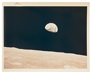 Apollo 8 Earthrise Photo with NASA Red Number -- Printed on A Kodak Paper
