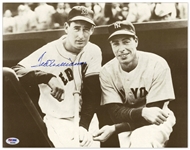 Ted Williams Signed 14 x 11 Photo Posing With DiMaggio -- With PSA/DNA COA