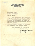 J. Edgar Hoover Letter Signed as FBI Director