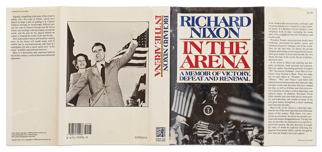 Richard Nixon Signed First Edition of His Book ''In The Arena''