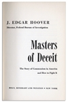J. Edgar Hoover Signed First Edition ''Masters of Deceit''