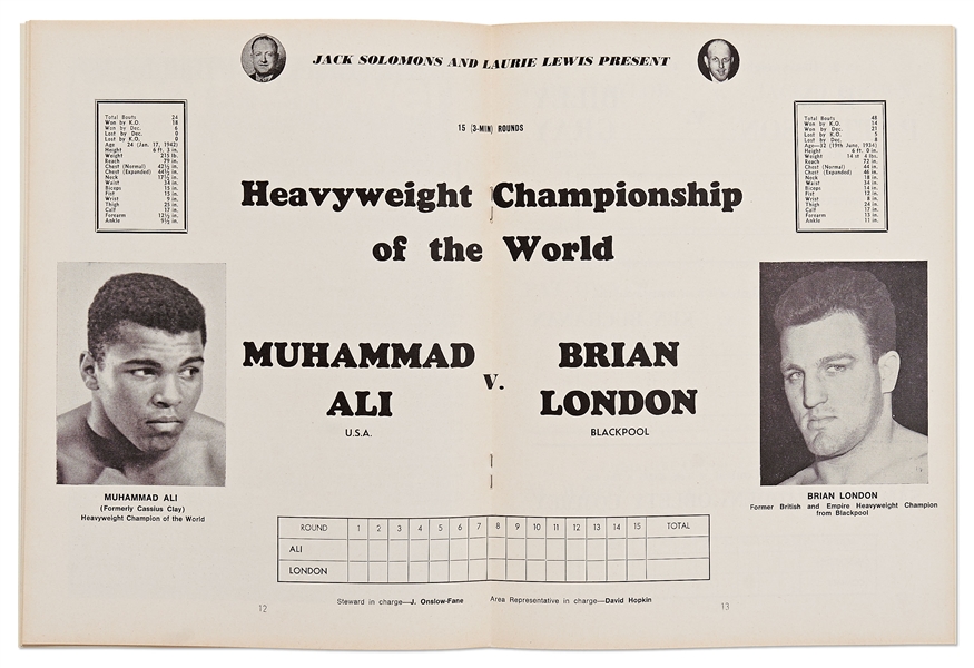 Muhammad Ali vs. Brian London 1966 Fight Program