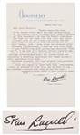 Stan Laurel Letter Signed With His Full Name Stan Laurel -- Mentioning Laurel & Hardy Film Excerpts in Hollywood Stars and  30 Years of Fun