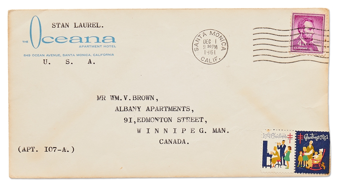 Stan Laurel Letter Signed -- ''…an old silent two reeler we made titled 'Habeas Corpus', it was a story about a nutty Professor who hired us to go to a graveyard & dig up a corpse…''