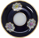 Margaret Thatcher Personally Owned China -- Tea Cup & Saucer in a Navy Blue Floral Pattern