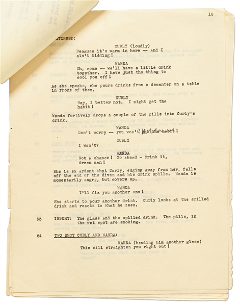 Moe Howard's Script for ''Pardon My Terror'', Originally Written for The Three Stooges, but Unproduced due to Curly's Stroke -- Then Repurposed for Shemp as ''Who Done It?'' -- With Moe's Edits