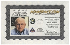 Frank Borman Signed 20'' x 16'' Photo, With His Thoughts About the Moon: ''…it's a vast, lonely, forbidding-type existence…''