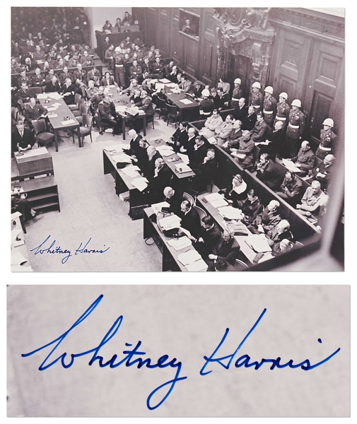 Whitney Harris Signed Photo of the Nuremberg Trials -- Harris Was One of the U.S. Prosecutors for the Trials -- With PSA/DNA COA