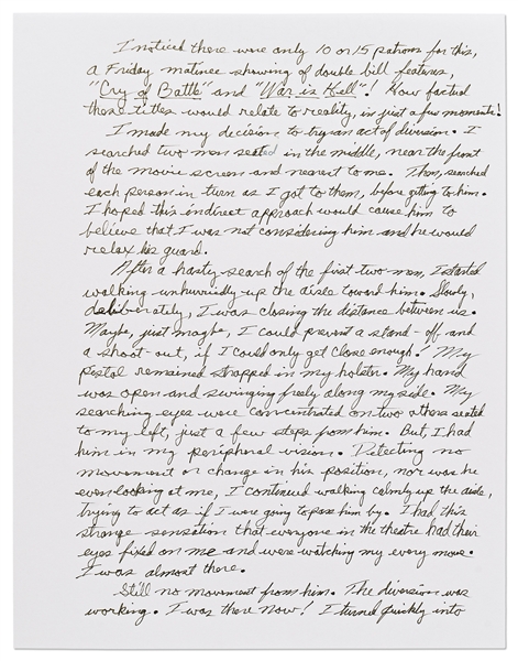 Lee Harvey Oswald Arrest Document Signed by Officer Nick McDonald, With Fascinating First-Hand Account of Oswald's Apprehension -- ''...I stared into his icy cold, steel blue eyes...''