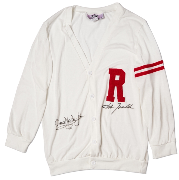 Rydell Sweater From ''Grease'' Signed by John Travolta and Olivia Newton-John