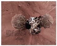 Apollo 16 Moonwalker Charlie Duke Signed 20'' x 16'' Photo of the Phoenix Lander on Mars -- ''The human spirit wants to go to Mars…''