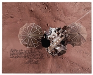 Apollo 16 Moonwalker Charlie Duke Signed 20'' x 16'' Photo of the Phoenix Lander on Mars -- ''The human spirit wants to go to Mars...another small step for man and another giant leap for mankind!''