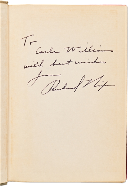 Richard Nixon Signed First Edition of His Biography ''Richard Nixon: A Political and Personal Portrait''