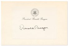 Ronald Reagan Signed Presidential Bookplate -- With University Archives COA