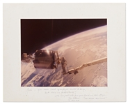Astronaut Joe Allen Signed Space Walk Photo -- Measures 20'' x 16'' with Additional Signed Mat