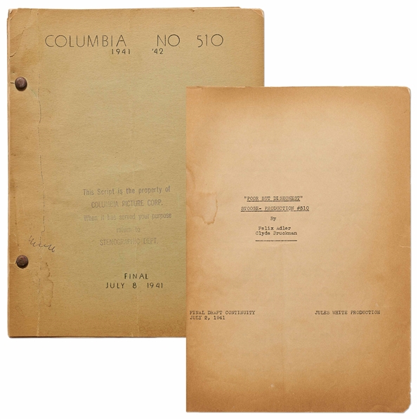 Moe Howards Personally Owned Script for The Three Stooges 1942 Film Loco Boy Makes Good