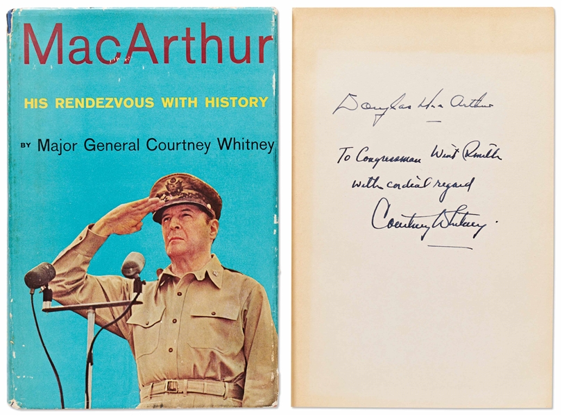 Douglas MacArthur Signed First Edition of His Biography ''MacArthur His Rendezvous with History''