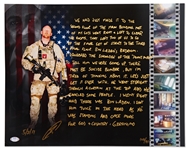 Robert ONeill Signed 20 x 16 Limited Edition Photo Describing the Assassination of Osama bin Laden -- With PSA/DNA COA