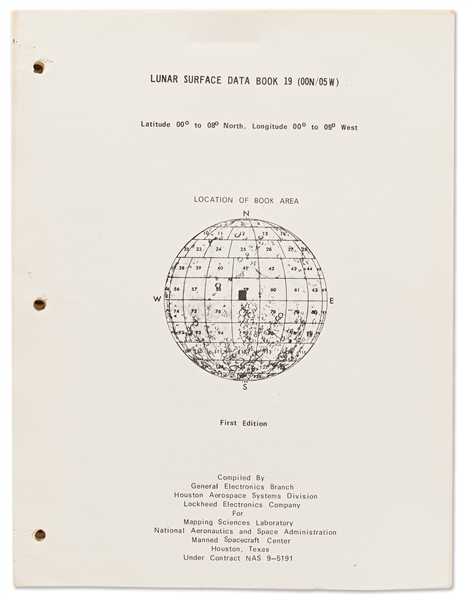 NASA Report Regarding the Moon's Surface -- Original Copy of ''Lunar Surface Data Book 19'' Published November 1968