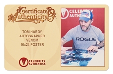 Tom Hardy Signed ''Venom'' Movie Poster