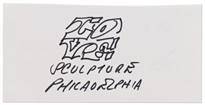 Robert Indiana Signed LOVE Sketch with Reference to the LOVE Sculpture in Philadelphia