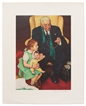 Norman Rockwell Signed Lithograph of His 1940 Painting, ''Doctor and Doll''