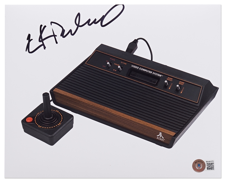 Atari Founder Nolan Bushnell Signed 8'' x 10'' Photo of the Vintage Atari Console -- With Beckett COA