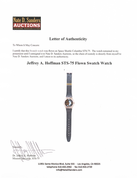 NASA Astronaut Jeffrey Hoffman Space Flown Mission Watch -- Flown on STS-75 Columbia