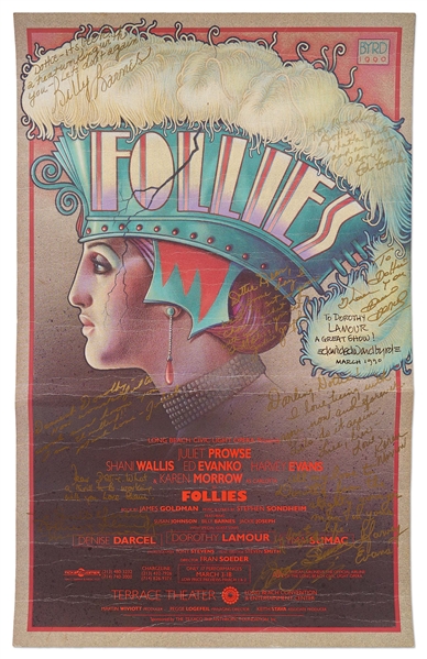 Dorothy Lamour Personally Owned Poster for ''Follies'', Her Last Stage Performance in 1990
