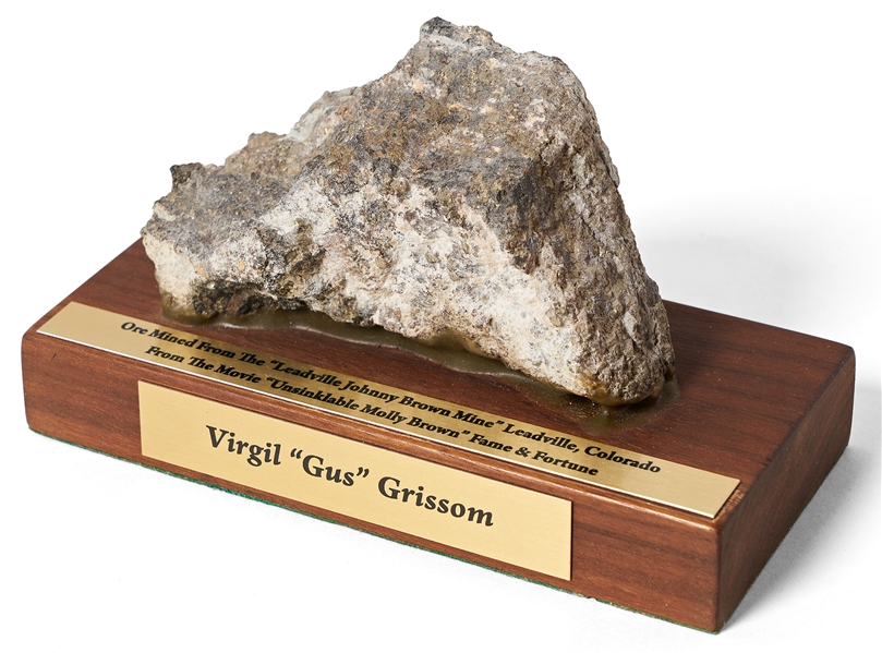 Gus Grissom Lot of Items -- Includes Signed Check, Personally Owned Gavel & Piece of Ore from ''Unsinkable Molly Brown'' Film