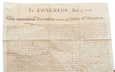 1833 Force Declaration of Independence From Original Copper Plate -- Still Within ''American Archives''