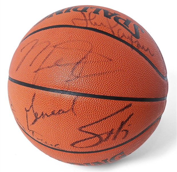 Chicago Bulls Team-Signed Basketball from 1993 -- Signed by 13 Players Including Michael Jordan, Scottie Pippen, Horace Grant, B.J. Armstrong & Bill Cartwright