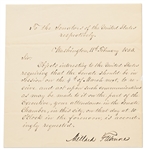 Millard Fillmore Letter Signed as President, Calling the Senate into Session for the Inauguration of His Successor, Franklin Pierce