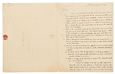 John Tyler Autograph Letter Signed Regarding the Bank War in 1834 -- ''…whether the Bank of the U. States has resorted to any course of measures from a spirit of hostility to the state Bankers…''