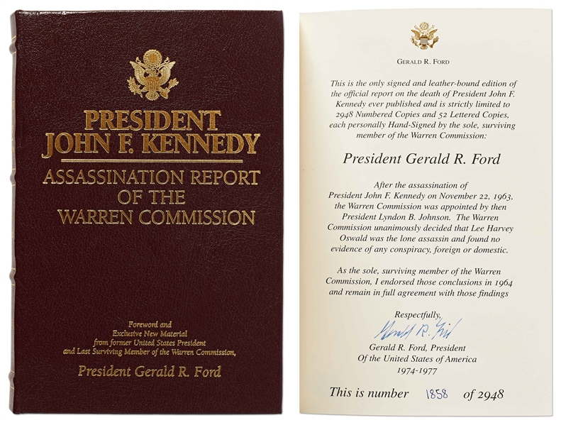 Gerald Ford Signed Deluxe Limited Edition of the Warren Commission Report