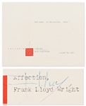 Frank Lloyd Wright Letter Signed -- ...We like Apricots...